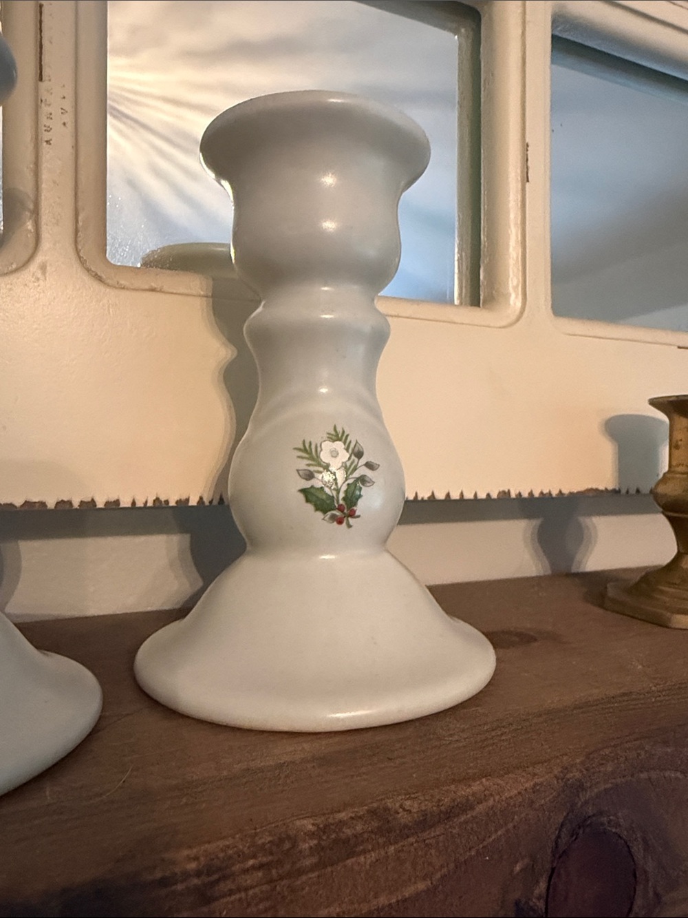 Pfaltzgraff Christmas Heirloom Candlestick Pair - Picture 2 of 8